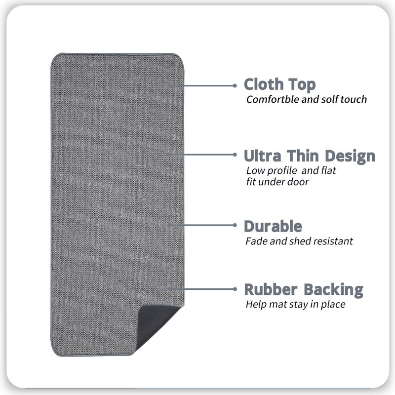 Bosap Bath Mat,Ultra Thin Bathroom Runner Rugs,Large Bath Mats for Bathroom,Quick Dry,Non-Slip,Machine Washable,Low Pile,Bath Rug,Shower Outside,Sink,Home Decor Accessories.Grey,2'x5'ï¼ˆ24x60inchï¼‰ - Image 2