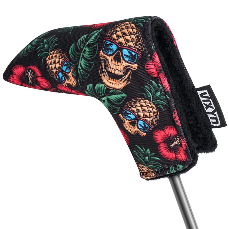 VIXYN Blade Putter Cover - Premium Golf Putter Headcovers - Magnetic Fleeced Lined Head Covers (Pineapple Skull) - Image 1