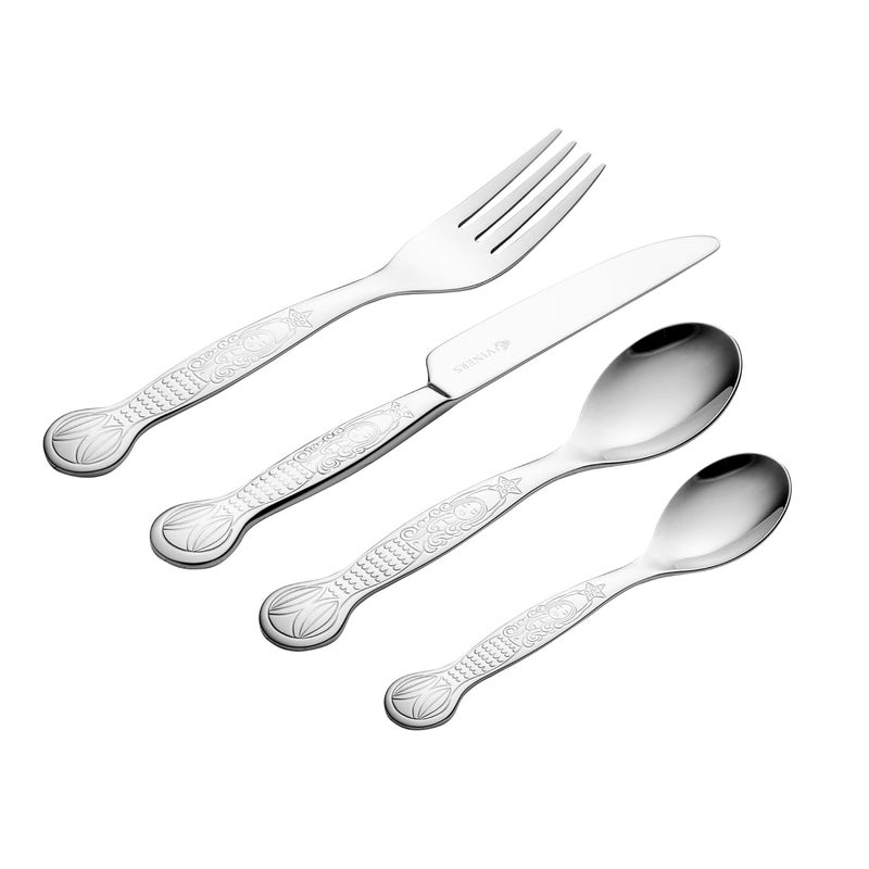 Viners Kids Mermaid 4 Piece 180 Silver Stainless Steel Cutlery Set - Image 3