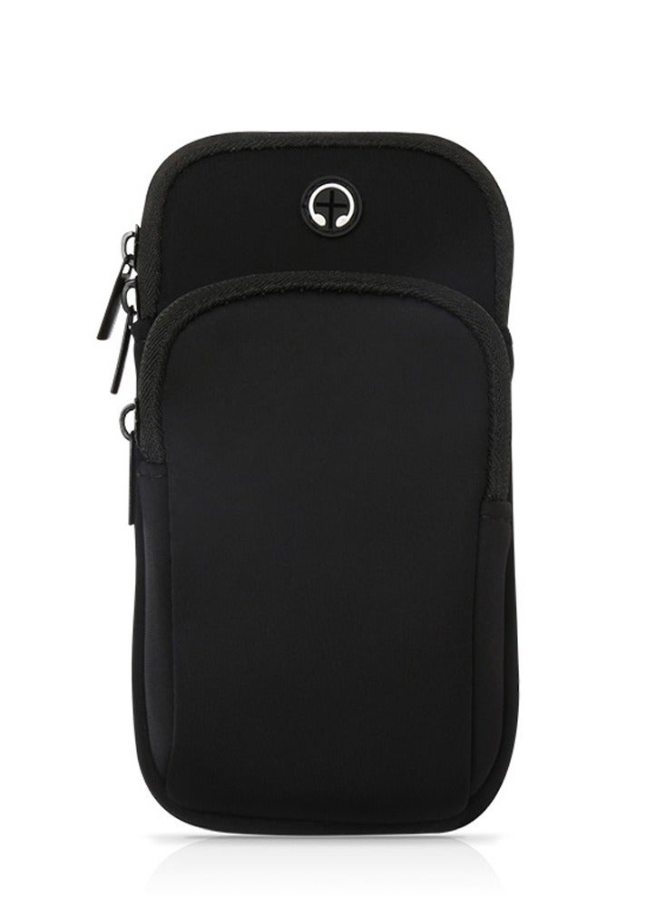 Arm Bag Universal Waterproof Multifunctional Double Pouch Sports Armband with Earphone Hole fit All Below 6 Inch Cellphone for Running, Gym, Outdoor, Workout - Image 1