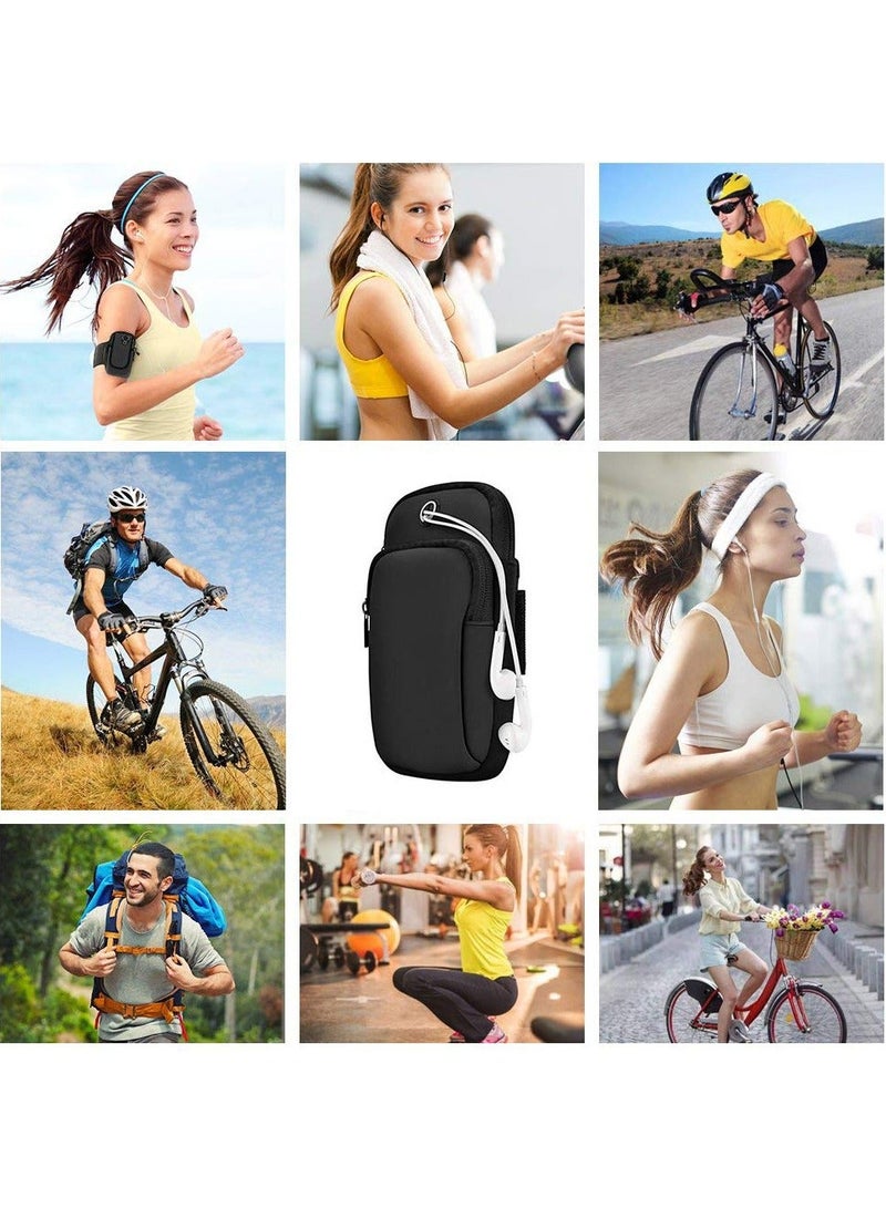 Arm Bag Universal Waterproof Multifunctional Double Pouch Sports Armband with Earphone Hole fit All Below 6 Inch Cellphone for Running, Gym, Outdoor, Workout - Image 5
