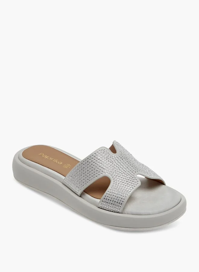 بابريكا صنادل نسائية مزينة سهلة الارتداء