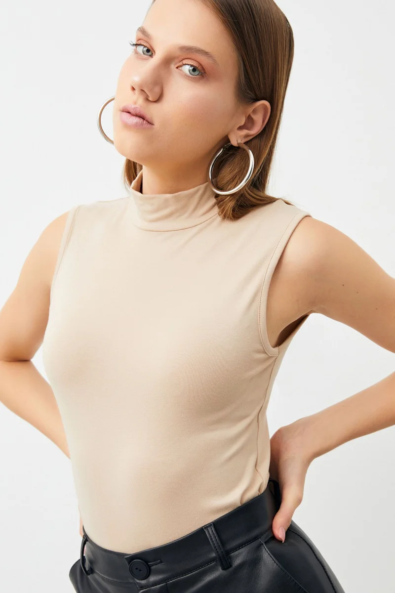 بيبانتولون BIPANTOLON Women's 3-Pack Ribbed Half Turtleneck Bodysuits