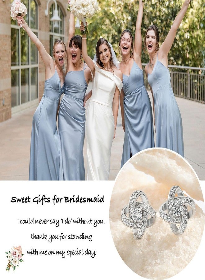 ENASAL Bridesmaid Earrings Proposal Gifts,Maid of Honor Proposal Gifts,Will You Be My Bridesmaid on Our Wedding Day,Tie The Knot Love Knot Stud Earrings for Women -11 - Image 5