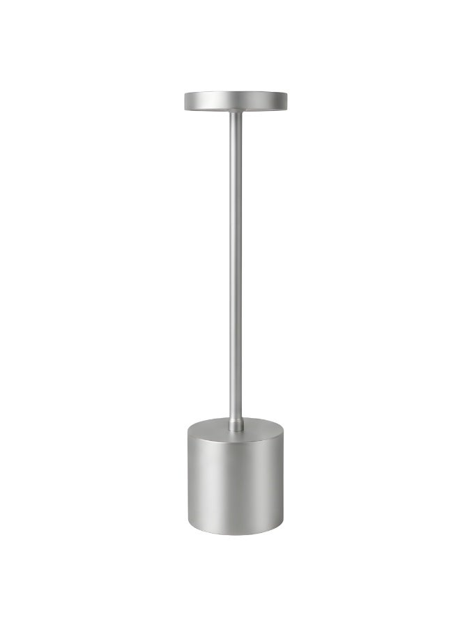 Zentora LED Table Lamp, Rechargeable Battery Operated, Touch Control, 3 Color Stepless Dimmable Desk Light, Modern Nightstand Bedside Lamp (SLIVER)) - Image 1
