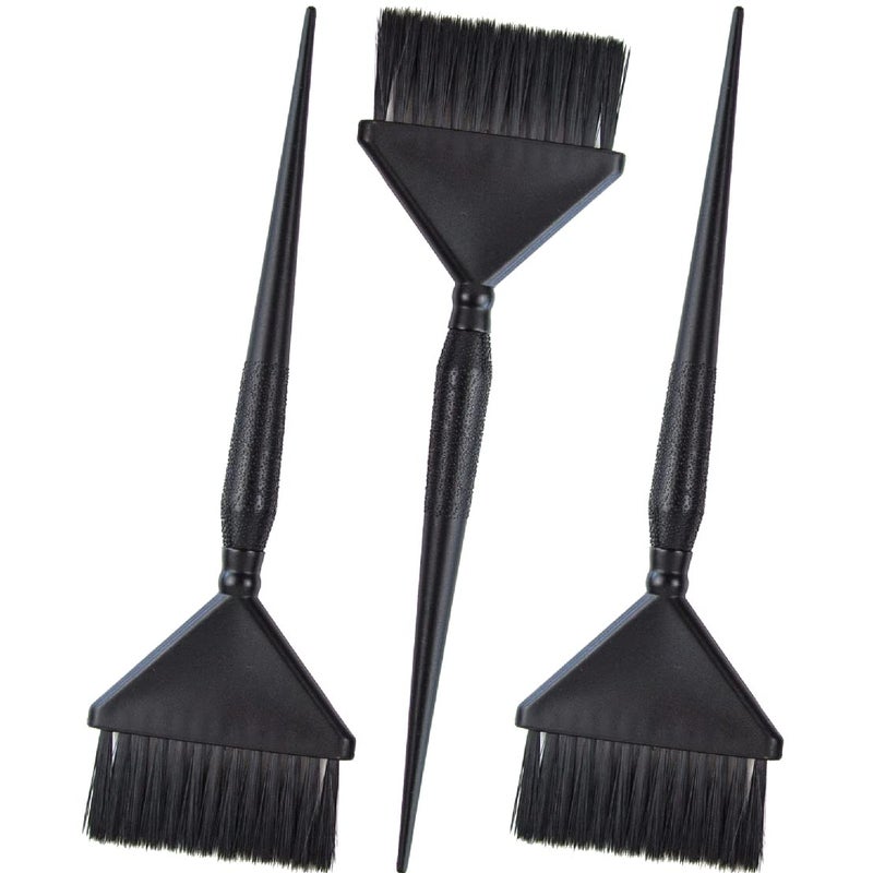 Salon Supply Co 3 Extra Wide Hair Dye Applicator Brushes - Color Brush Set for Root Touch Up (Black) - Image 1