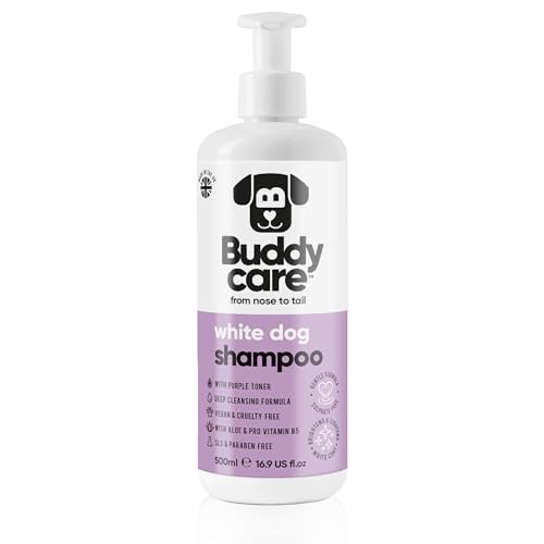 Buddycare White Dog Shampoo by Buddycare | Dry Skin & Itchy Skin Relief for Smelly Dogs | Deep Cleansing Shampoo for Dogs Puppy Sensitive Skin | Dog Shampoo & Conditioner | with Aloe & Vitamin B5 (16.90oz) - Image 1