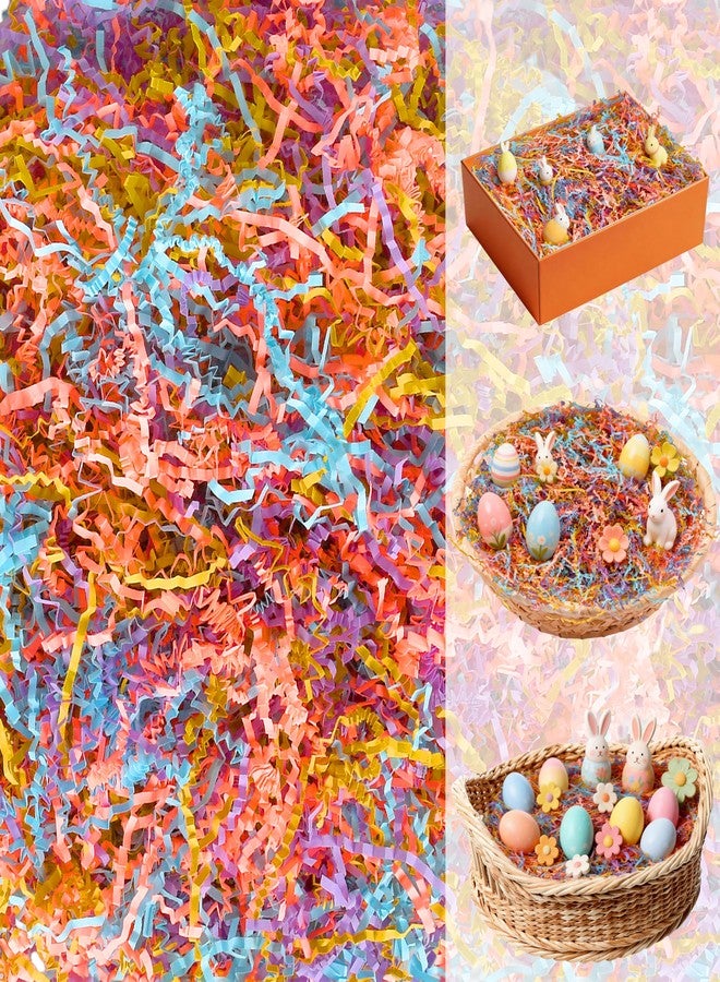 Seifar 7.1oz Crinkle Cut Paper Shred Filler, Pink Purple Yellow Blue Shredded Paper Filling Gift Box Bag Fillers Confetti Stuffing for Easter Gift Basket Packaging Wrapping Party Supplies - Image 1