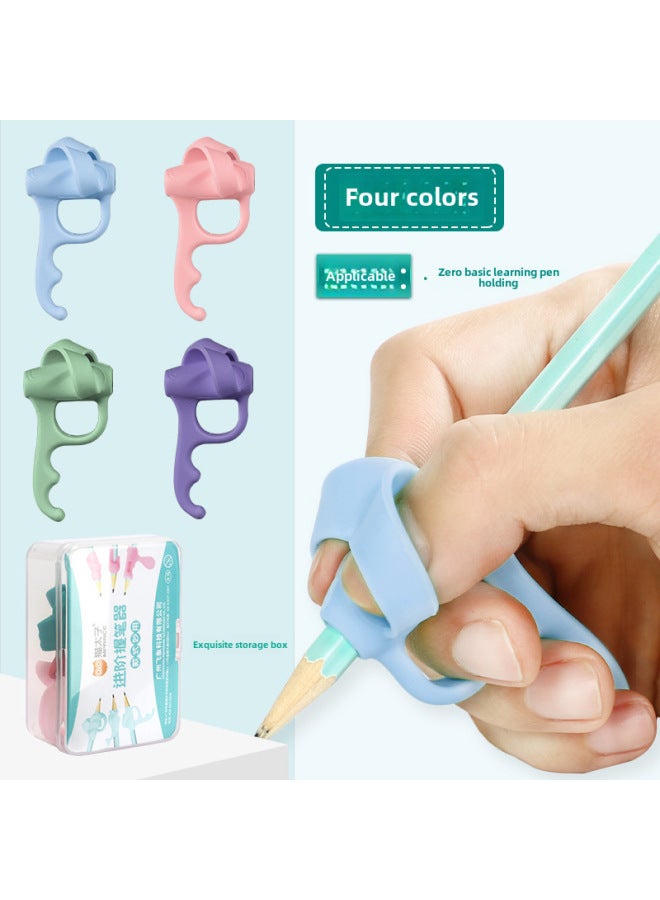 Cat Prince Taizi Silicone Grip Pen Corrector Children's Writing Pen Set Student Prizes Three-finger Positioning Pen Holder Set - Image 1