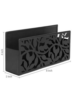 MyGift Black Metal Magnetic Dry Erase Marker Holder For Whiteboard Markers And Accessories Storage Basket Organizer With Floral Cutout Design  - Image 5