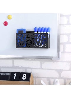 MyGift Black Metal Magnetic Dry Erase Marker Holder For Whiteboard Markers And Accessories Storage Basket Organizer With Floral Cutout Design  - Image 4