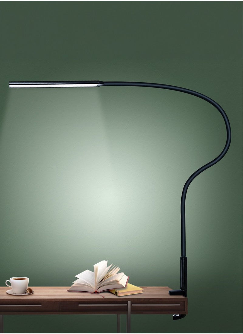 LOOPITYS - Desk Lamp LED USB Power  Swing Arm Lamp Flexible Gooseneck Clamp Dimmable Architect Lamp 3 Color Modes Desk Light Memory Reading Working Study Energy Saving - Image 1