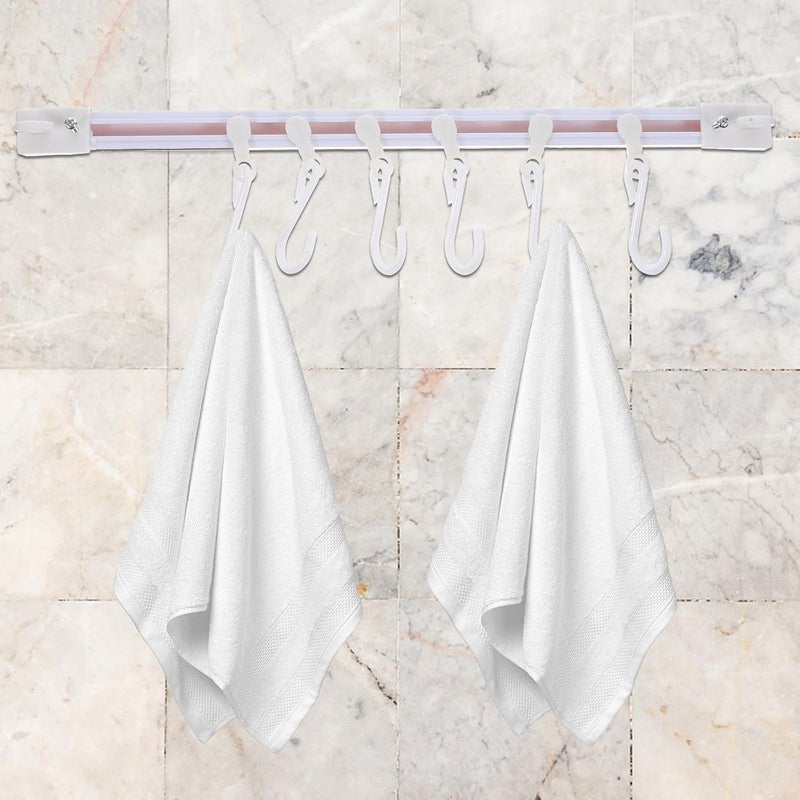 KICHOUSE Kitchen Hanging Rack and Wall Hanging Hooks 30cm Self-Adhesive Sliding Utility Hooks with 20 Practical Multi-Functional Storage Organizer for Kitchen and Bathroom 2pcs Set - Image 4