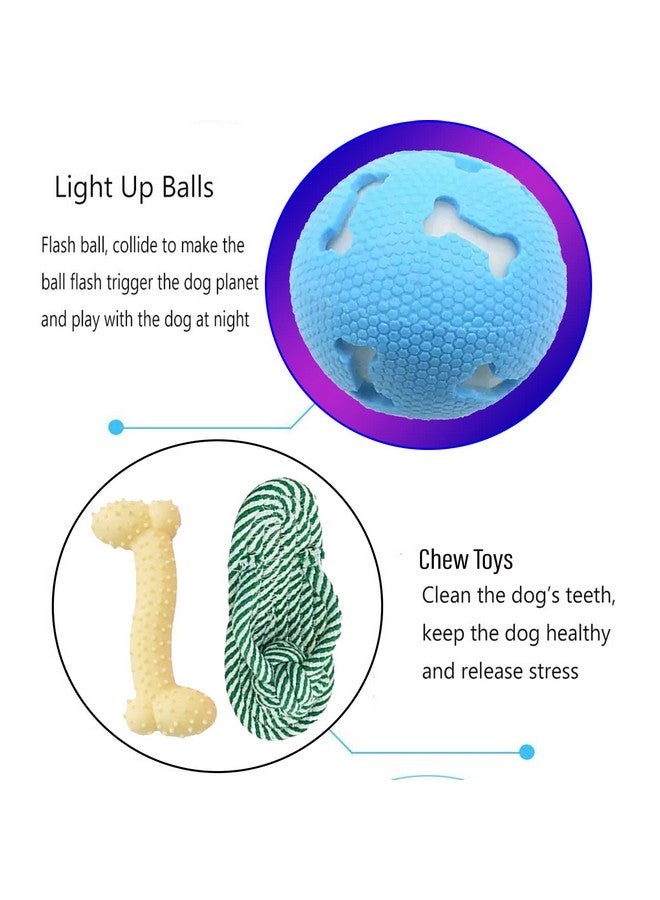 Emily Pets Dog Chew Toys Chew Toys For Dogs Adult Dog Rubber Bone Cat Chew Durable Rope Slipper Toy Led Glowing Balls Teething Toy For Aggressive Chewers For Puppy (Color May Vary) Pack Of3  - Image 4