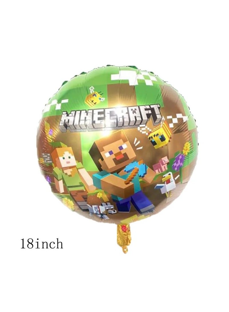 17 pieces Minecraft Theme Birthday Party Supplies Balloon Decoration Set - Image 3