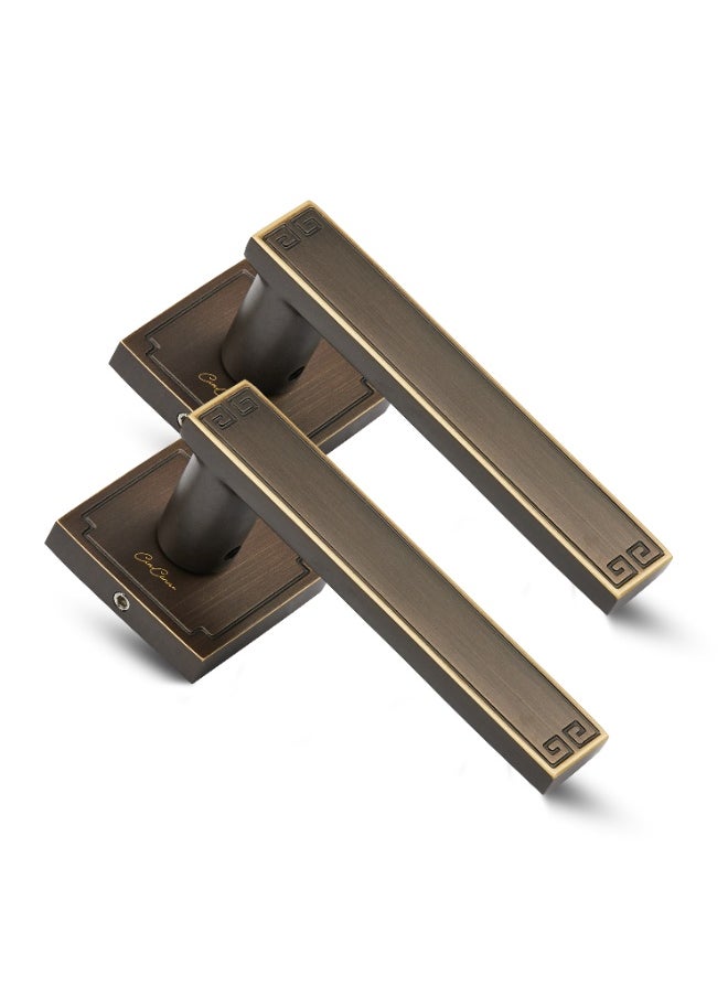 CINCINNO Sapiens Classic Premium Anti-Rust Brass Door Handle Pair –Durable & Stylish for Home & Office, UV Protection, 2-Year Color & 5-Year Mechanical Warranty, Salt Spray Tested (Dark Antique Brass)  - Image 1