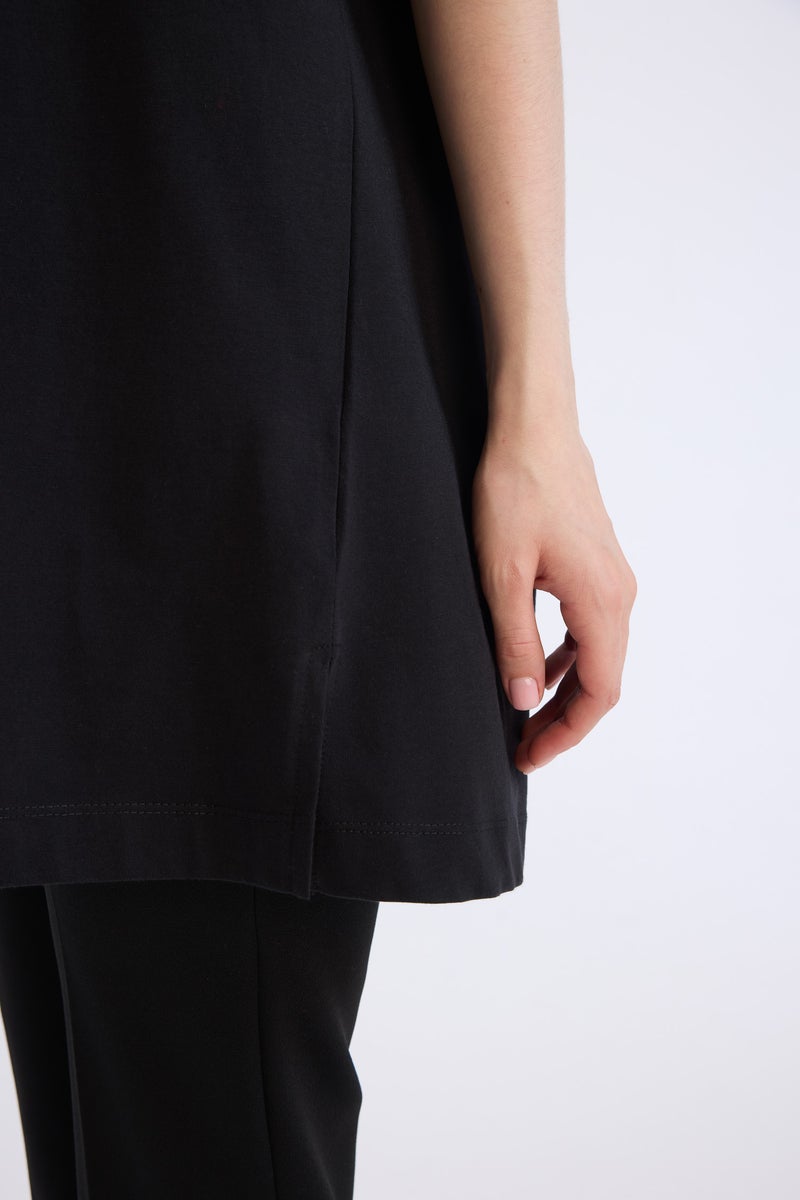 DeFacto Woman Regular Fit Crew Neck Short Sleeve Tunic - Image 5