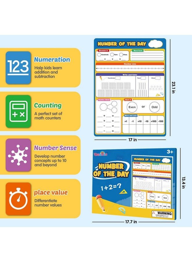 Dreamon Magnetic Number Of The Day Math Manipulatives Chart Paper Dry Erase Place Value Number Line For Classroom Whiteboard Accessories Teacher Supplies Must Haves And Homeschool Essentials - Image 3