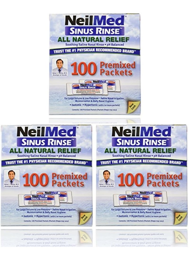 NeilMed NeilMed Sinus Rinse 100 Salt Premixed Packets for Allergies & Sinus (Pack of 3) 