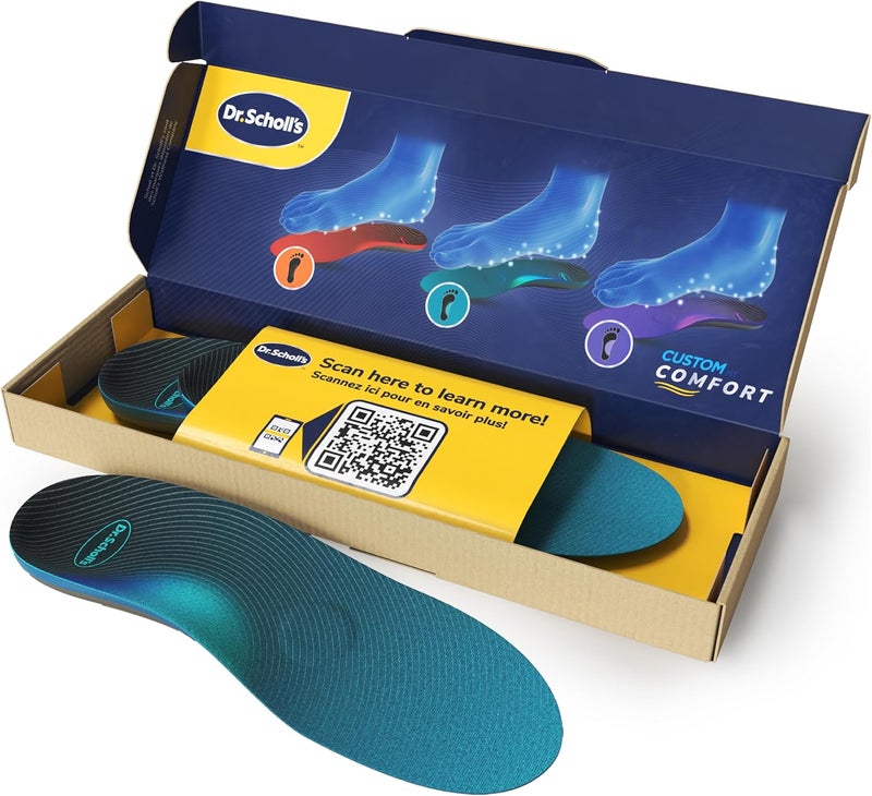 Dr. Scholl's Custom FiT Comfort Insoles, Standard Arch Support Shoe Inserts for Women Size 8.5-9 | Men 7.5-8, Full Length Insoles Men Women, Superior All Day Comfort and Plantar Fasciitis Relief CF640