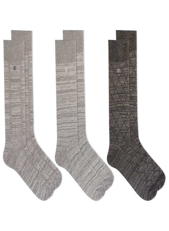 شابس جوارب رجالية من تشابس، ناعمة، بنقشات أرجيل عصرية (عبوة من 3 جوارب)، رمادية متنوعة، مقاسات الأحذية من 6 إلى 12 أمريكي. - Image 4