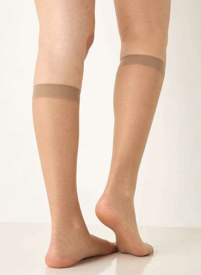 Celeste Solid Crew Length Socks With Elasticated Hem - Image 3