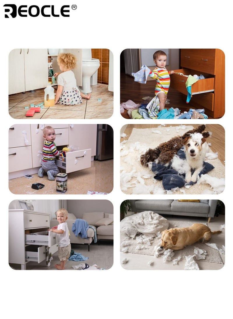 REOCLE 2PCS Baby's Proofing Cabinet Locks with U-Shaped Design and Adjustable Feature Child Safety Latches with No Drill Installation for Kitchen Cabinet Protection - Image 4