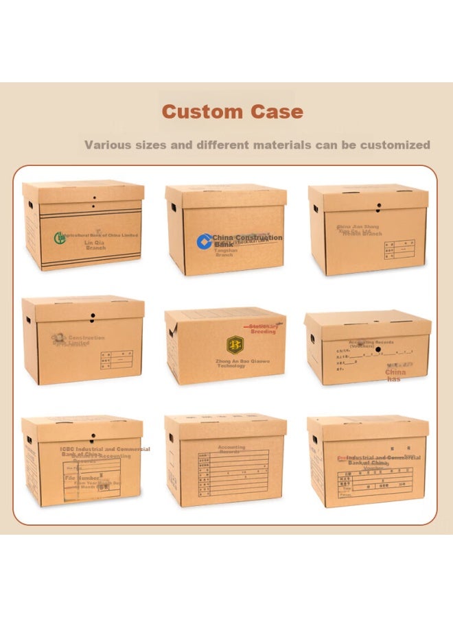 Simaa 5-pack صندوق الأرشيف الخاص لإيصالات المحاسبة المموج ثلاثي الطبقات السميك الموديل 43*32*31 صندوق تخزين وتصنيف مستندات المحاسبة المالية صندوق تخزين الكتب Wg-ko1 - Image 4