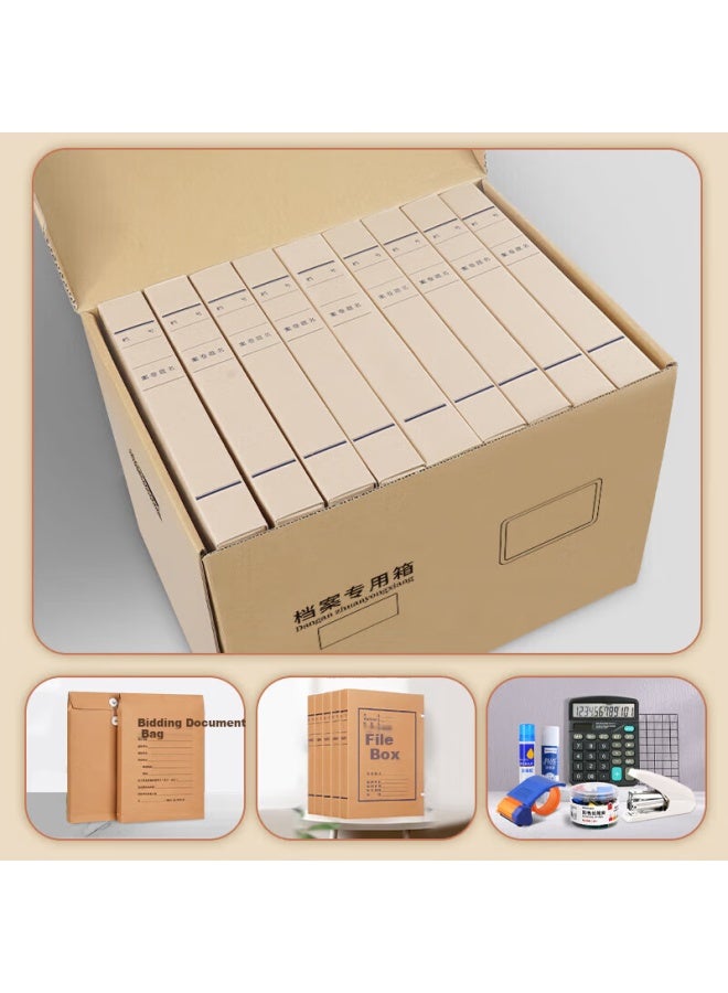 Simaa 5-pack صندوق الأرشيف الخاص لإيصالات المحاسبة المموج ثلاثي الطبقات السميك الموديل 43*32*31 صندوق تخزين وتصنيف مستندات المحاسبة المالية صندوق تخزين الكتب Wg-ko1 - Image 3
