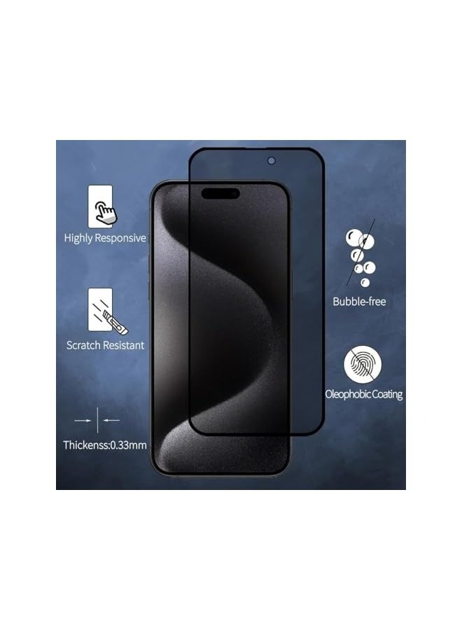 PROMASS iPhone 15 Pro Max Privacy Screen Protector Anti-Spy Tempered Glass Film 9H Hardness Scratch Resistant Anti Spy Tempered Glass Protector for iPhone 15 Pro Max (iPhone 15 Pro Max, Privacy) - Image 5