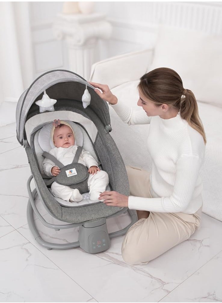 Mastela 4 in 1 Deluxe Baby Rocker with Dining Table, Automatic Electric Baby Swing with Adjustable Swing Speed, Soothing Music for Babies Suitable for 0-3 Years Old, App Operated (08112) - Image 4