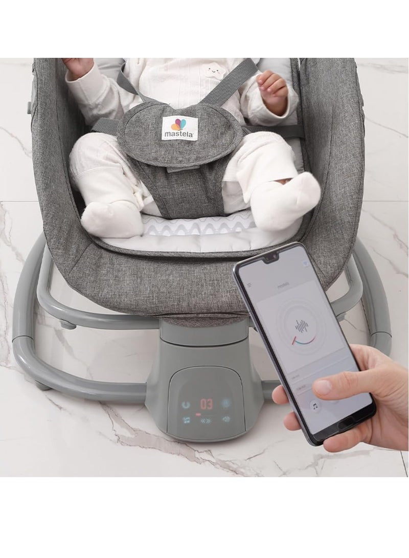 Mastela 4 in 1 Deluxe Baby Rocker with Dining Table, Automatic Electric Baby Swing with Adjustable Swing Speed, Soothing Music for Babies Suitable for 0-3 Years Old, App Operated (08112) - Image 3