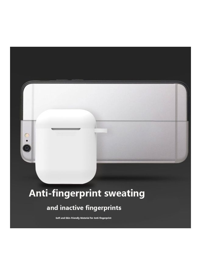 NIBEMINENT Protective Case Cover For AirPods With Carabineer White - Image 2