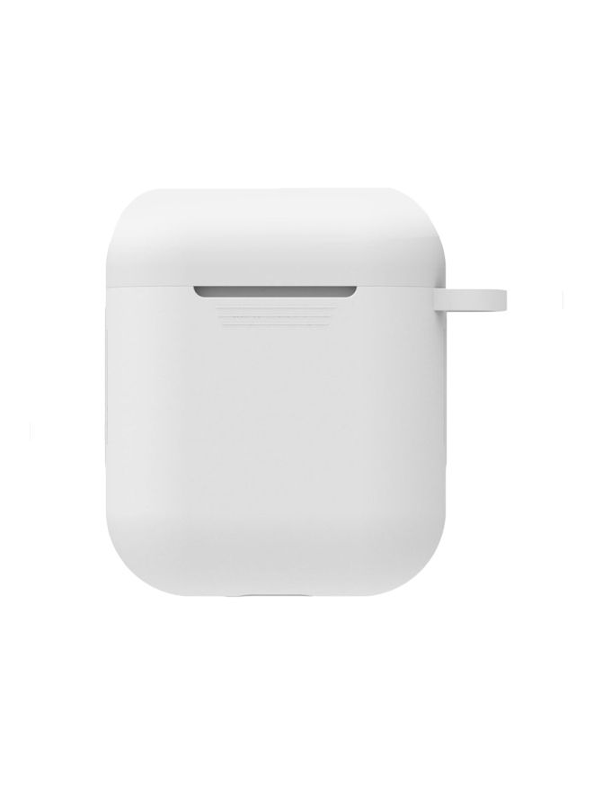 NIBEMINENT Protective Case Cover For AirPods With Carabineer White - Image 1