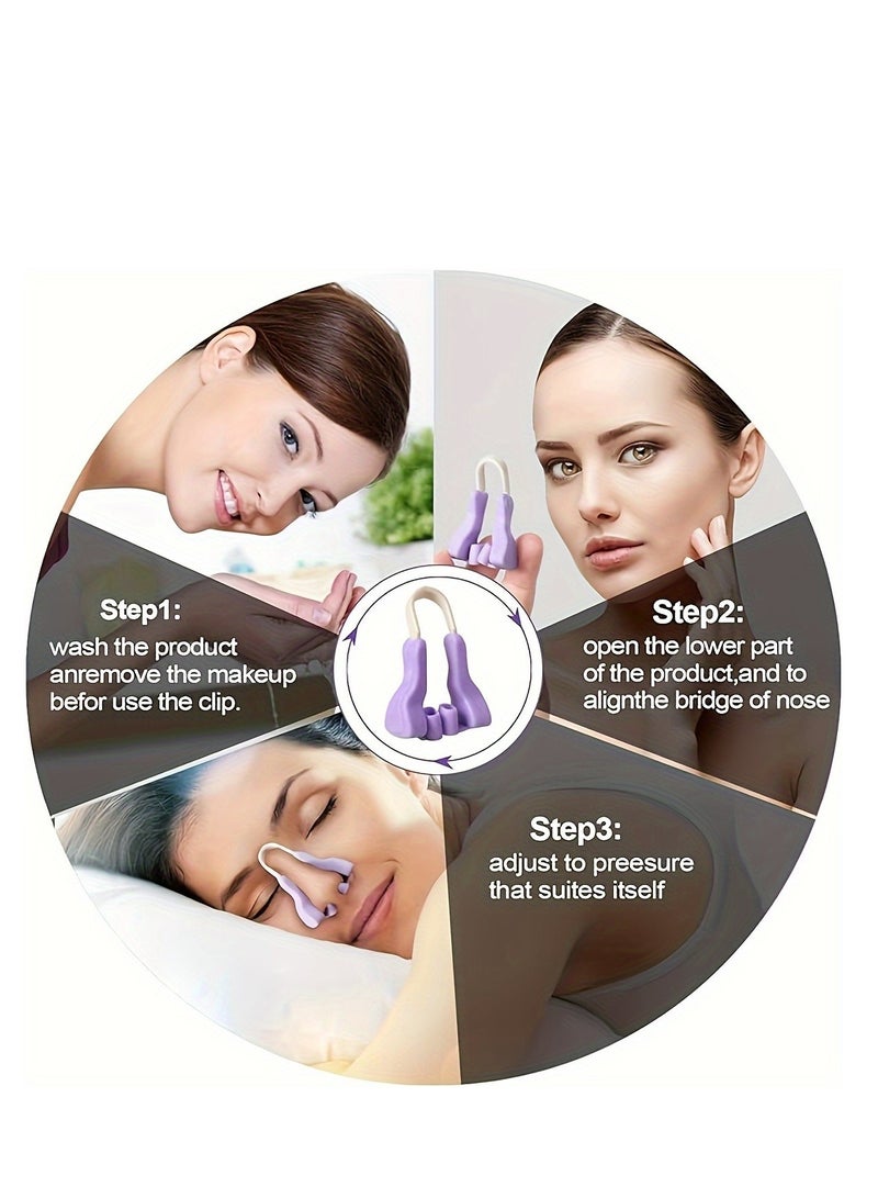 قطعة واحدة من مشبك رفع الأنف من السيليكون - أداة تمليس الأنف من أجل تنفس أفضل، وتعزز تدفق الشريان الأنفي، وتقلل من الشخير، وتنحيف الأنف وجهاز رفع لتحسين النوم والاستخدام اليومي - Image 3