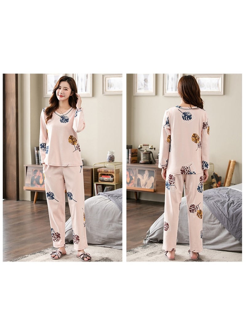 Spring Autumn  Women Pyjamas Cotton Long Sleeve Tops Set Female Pajamas Set Night Suit Sleepwear Long Pants Women Nightwear - Image 2