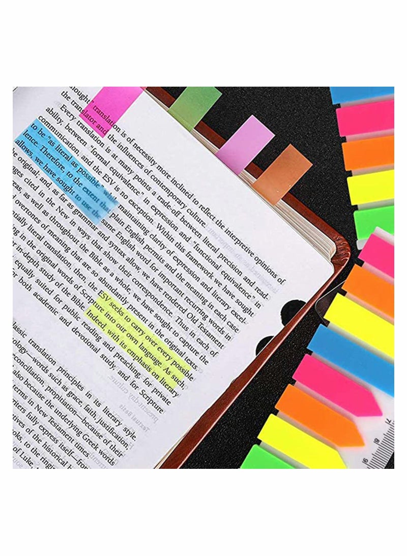 Y&D 6 Packs Index Tabs PET Colorful Translucent Rectangle and Arrow Sticky Notes Flags, Page Markers with 12 cm Measurement Used as Reading Label Bookmarks Adhesive - Image 2