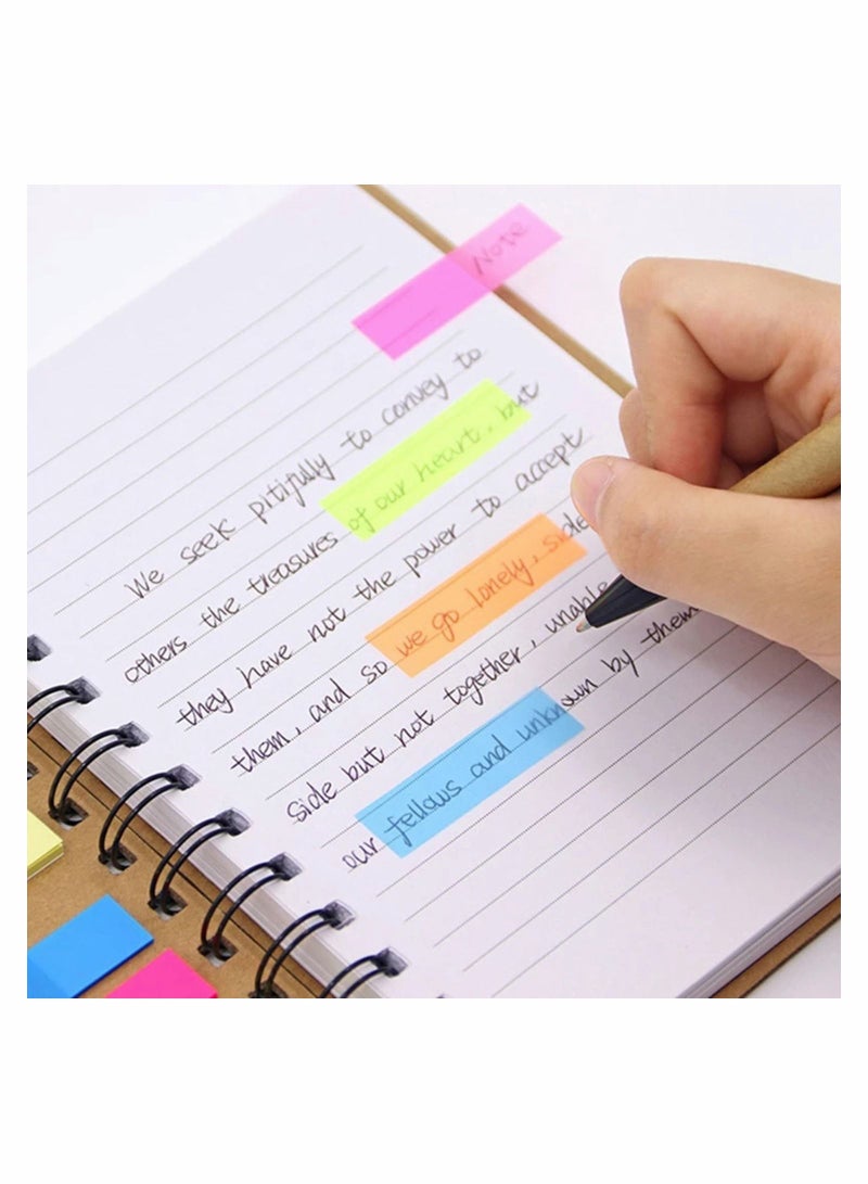 Y&D 6 Packs Index Tabs PET Colorful Translucent Rectangle and Arrow Sticky Notes Flags, Page Markers with 12 cm Measurement Used as Reading Label Bookmarks Adhesive - Image 3
