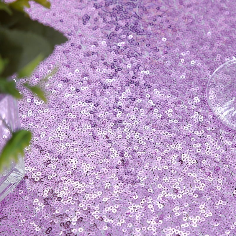 B.Cool B-COOL Sequin Tablecloth Rectangle Table Cloths Lavender Shiny Table Skirt Sweet Birthday Cake Events Table Linens-90x156inches - Image 5