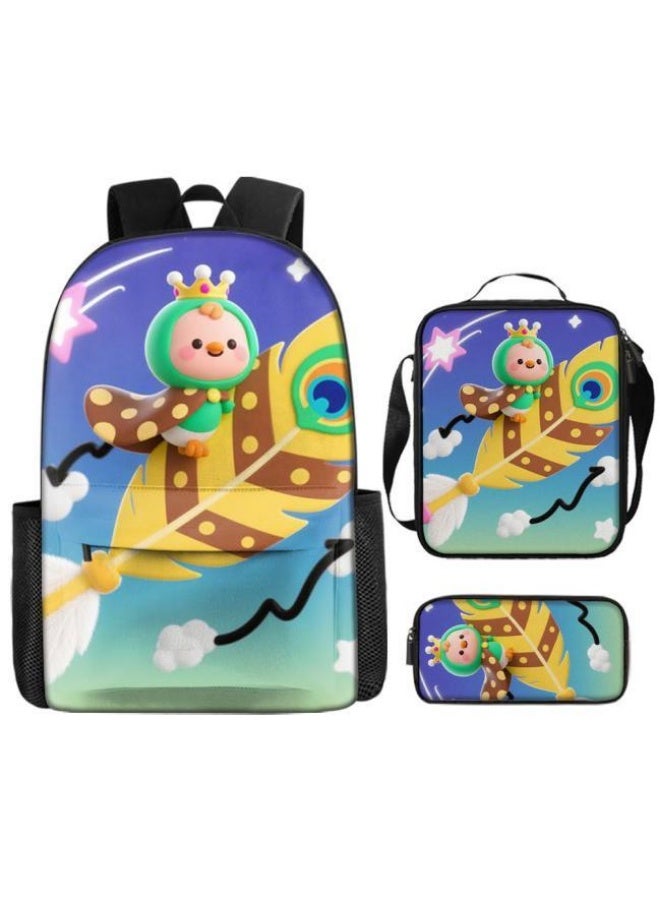 Bright Li Fire Fun cartoon print three-piece set is launched! Outing/Sports/Learning Universal | Cute Design + Super Practical Combination - Image 2
