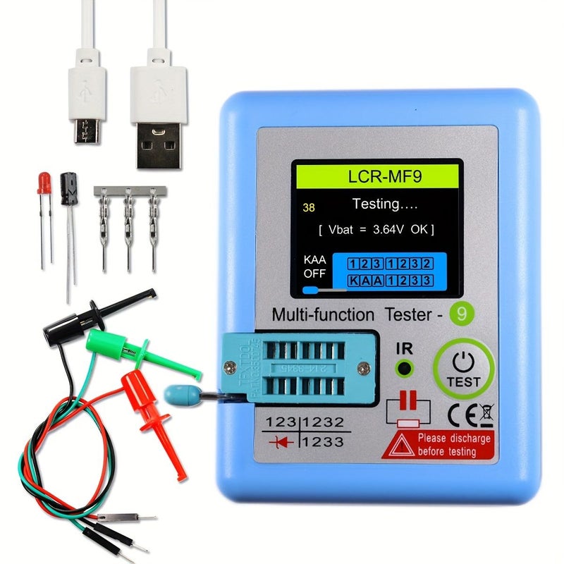 LCR MF9 Capacitance Resistance Tester Blue Display Transistor Meter Diode Triode Capacitor Resistor - Image 3