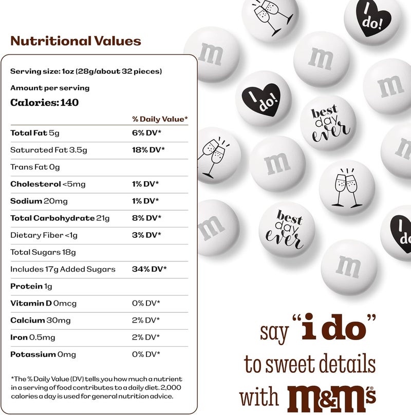 M&M'S Wedding Themed Milk Chocolate Candy - 2lbs - Image 2