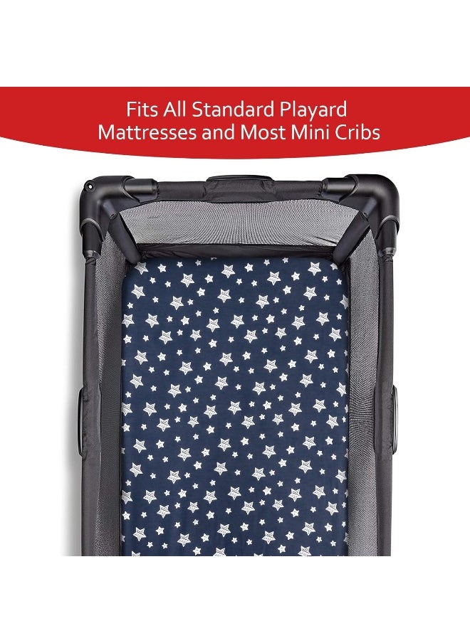 Moonsea Moonsea Pack and Play Sheets & Waterproof Terry Pack N Play Mattress Protector Pad Cover 4 Pack, Viscose Made from Bamboo Pack N Play Sheets Set, Grey & Navy  - Image 5