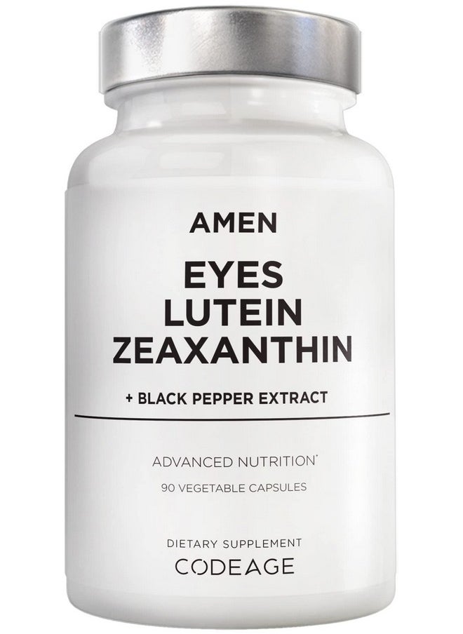 Amen - Eyes Lutein Zeaxanthin Supplement Marigold Red Beet Root Black Pepper Eye Care Vision Support Vitamins Formula 3Month Supply Nongmo Vegan 90 Capsules - Image 1
