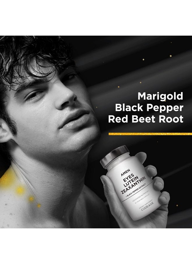 Amen - Eyes Lutein Zeaxanthin Supplement Marigold Red Beet Root Black Pepper Eye Care Vision Support Vitamins Formula 3Month Supply Nongmo Vegan 90 Capsules - Image 1