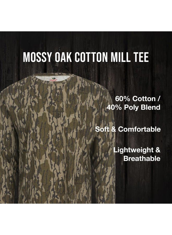 Mossy Oak Men's Camo Long Sleeve Hunting Shirt, Cotton Blend Camouflage Lightweight Shirt for Turkey Hunting, Fishing, Hiking, Full Foliage, S - Image 3