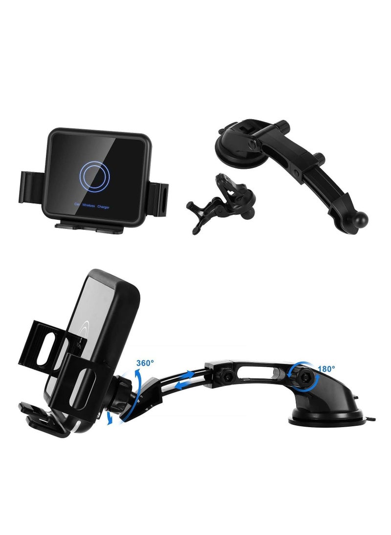 Y&D - 20W Qi Wireless Car Charger Mount Holder Compatible for Samsung Galaxy Z Fold4 Fold3 Fold2 Fold S22 Ultra, Two Coil Support Portrait Unfold Auto Clamping Charging with Cooling Fan - Image 1