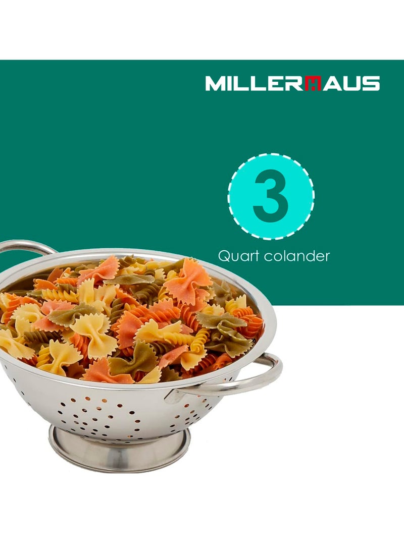 MILLERHAUS Millerhaus Deep Colander 28.5 cm - Stainless Steel  - Image 4
