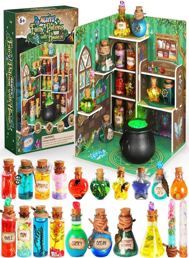 Alritz Potion Kits for Kids, Magic Fairy Potions Mixie with House, 20+ Bottles, Creative Craftes Toys for Birthday Party Gift for Girls and Boys 6 7 8 9 10+ Years Old - Image 1