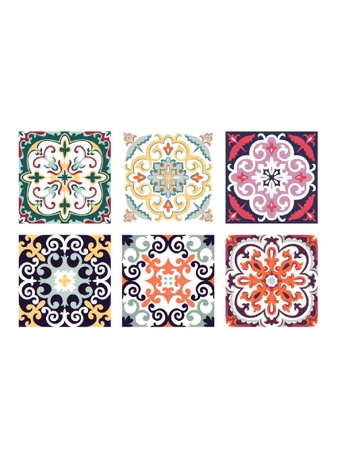 6-Piece Waterproof Decorative Wall Tile Sticker Set Multicolour 20x20cm - Image 1